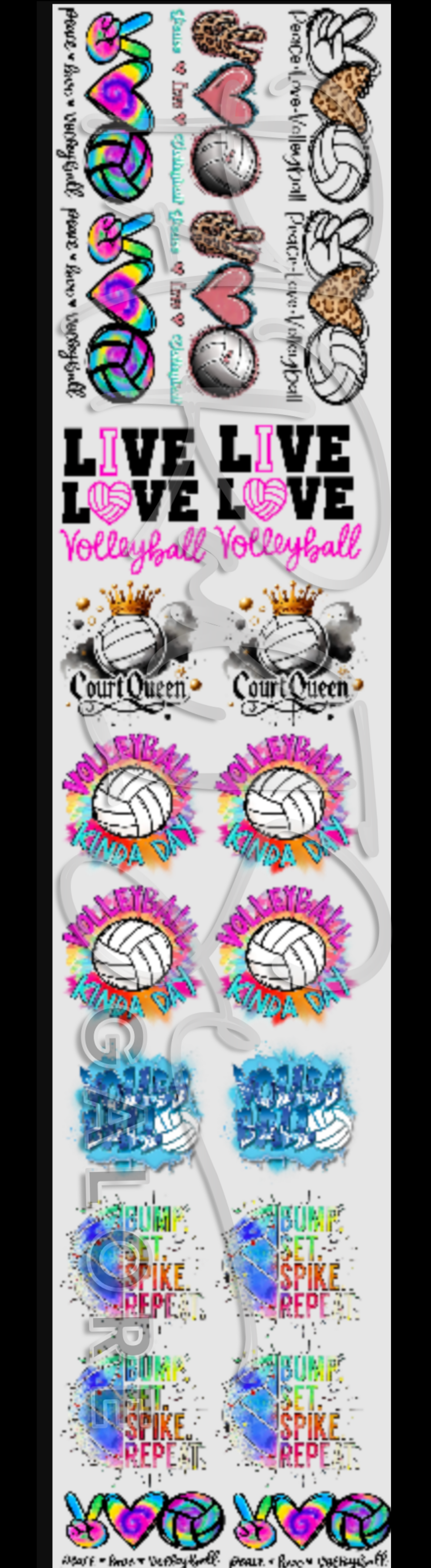 Volleyball Gang Sheet (22x96) - 2 styles