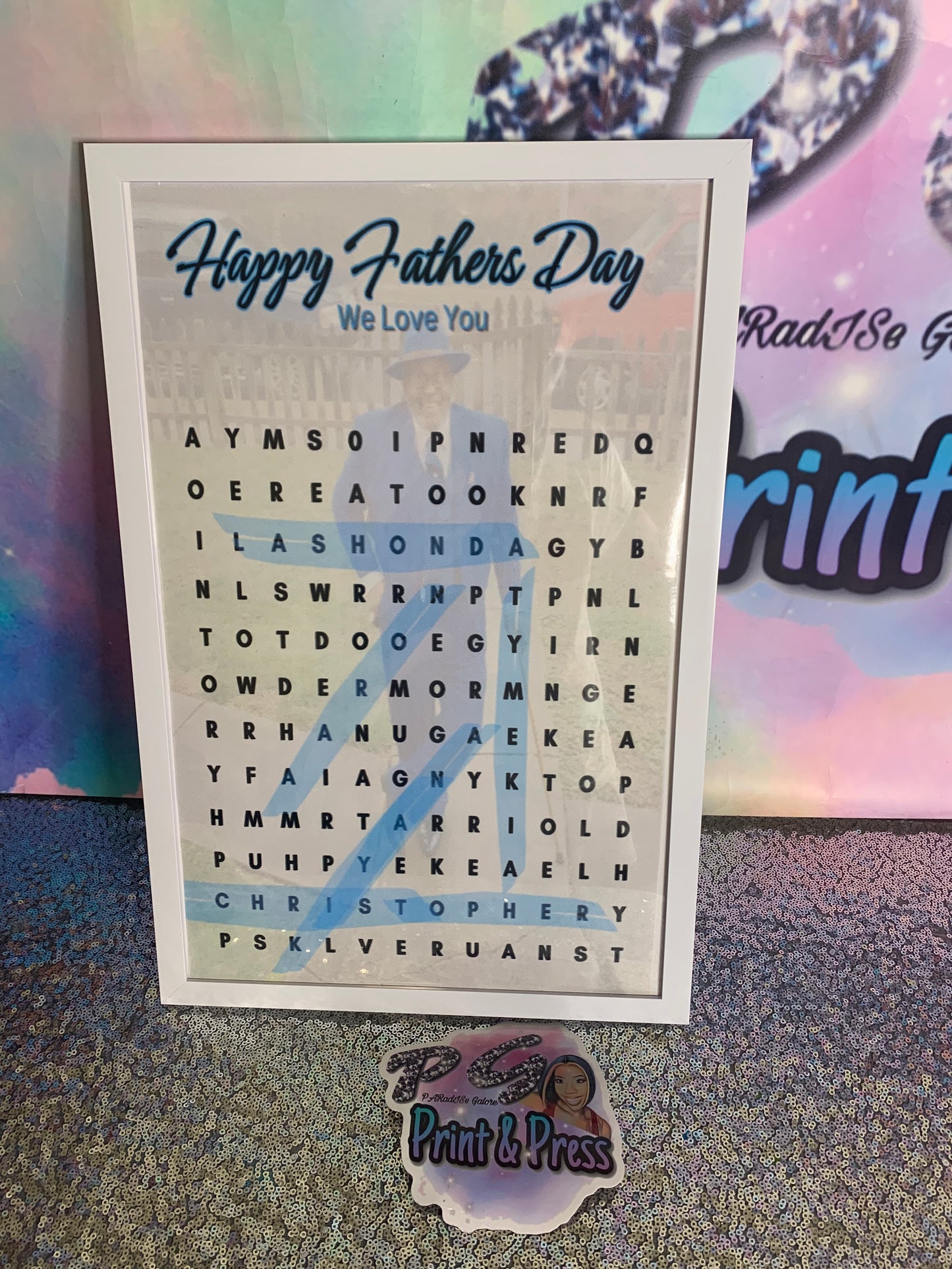 Custom word search frame