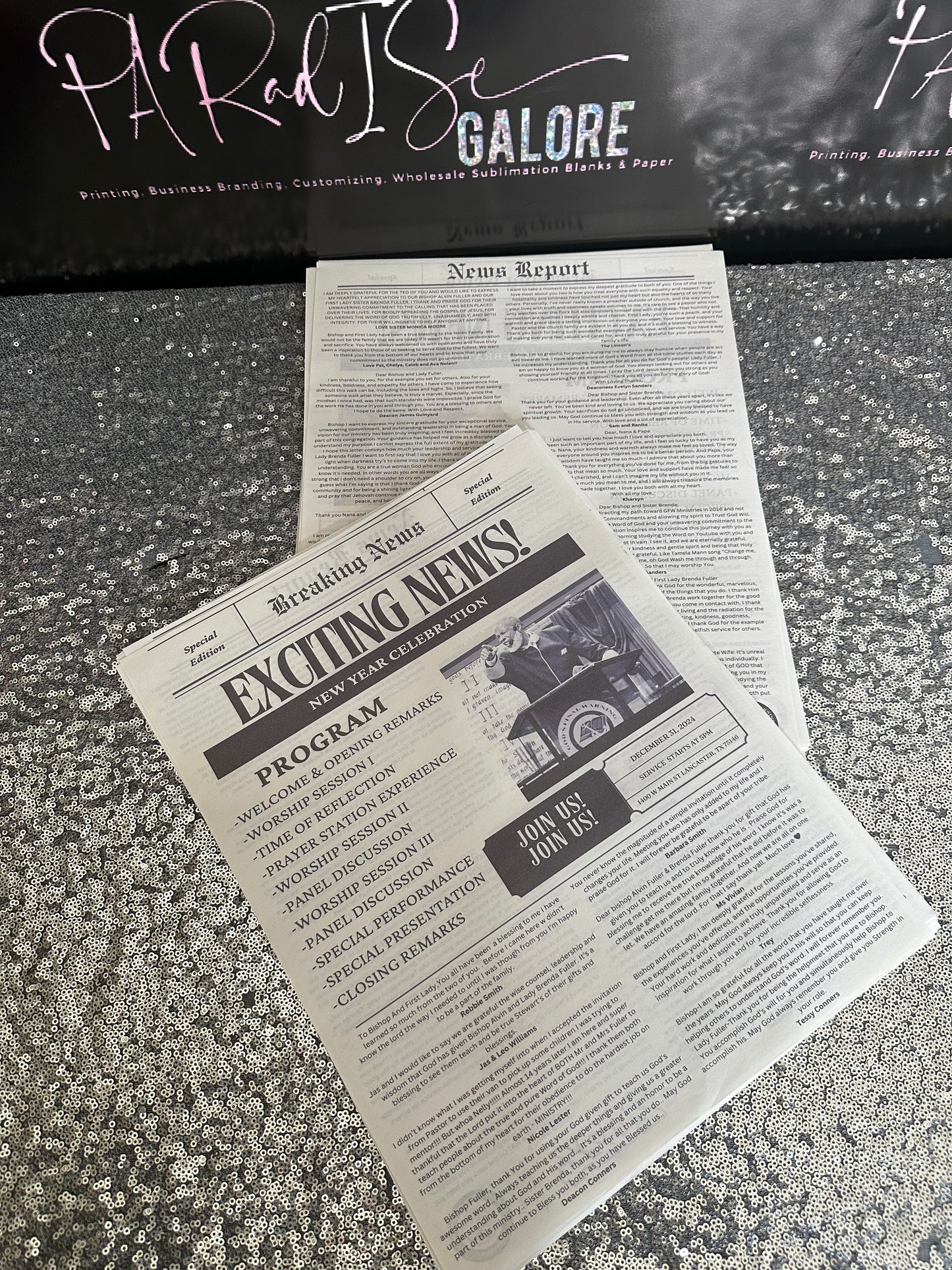 Custom Newspaper Invitation/Announcement Prints