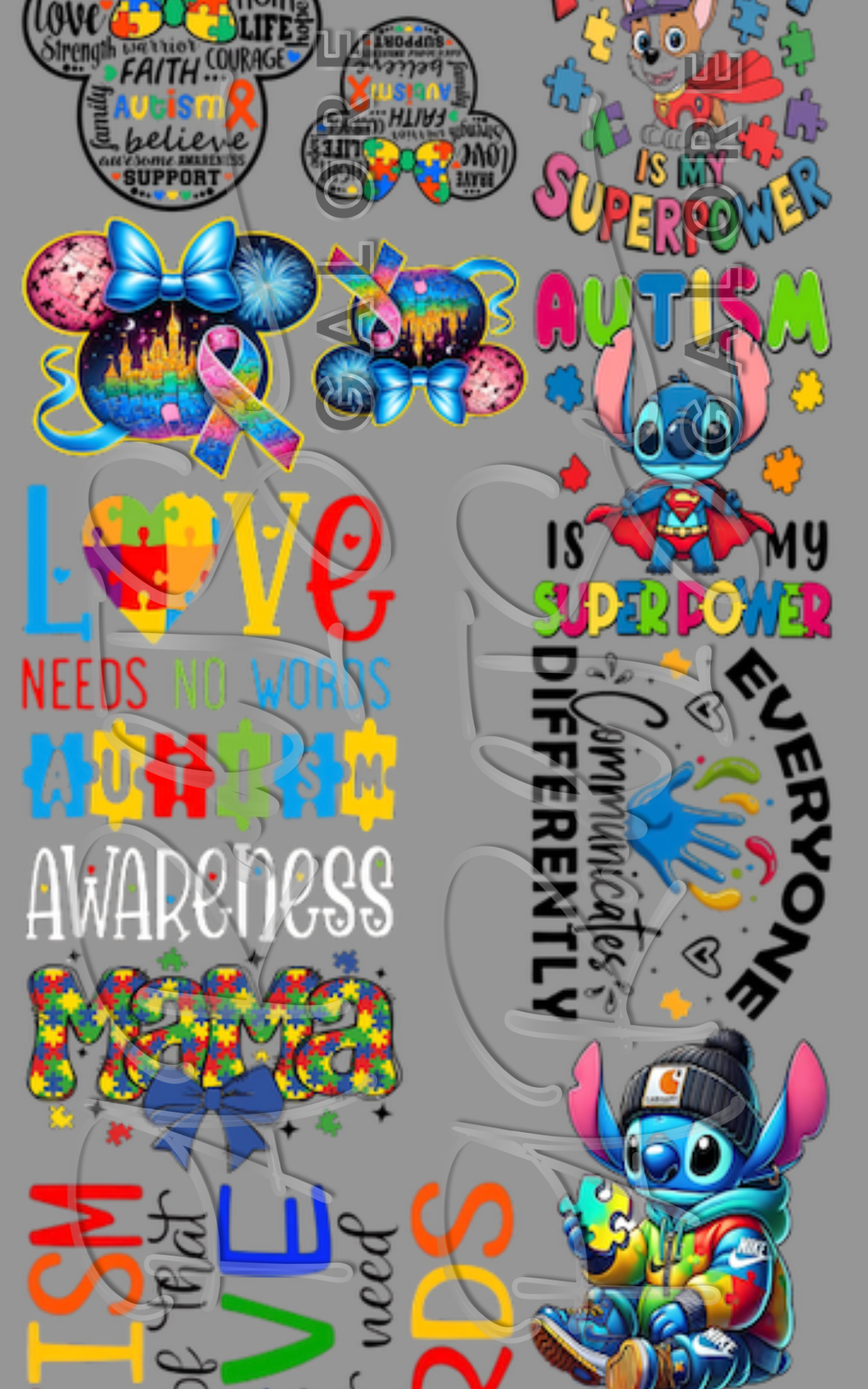 Autism Gang sheet (22x96)