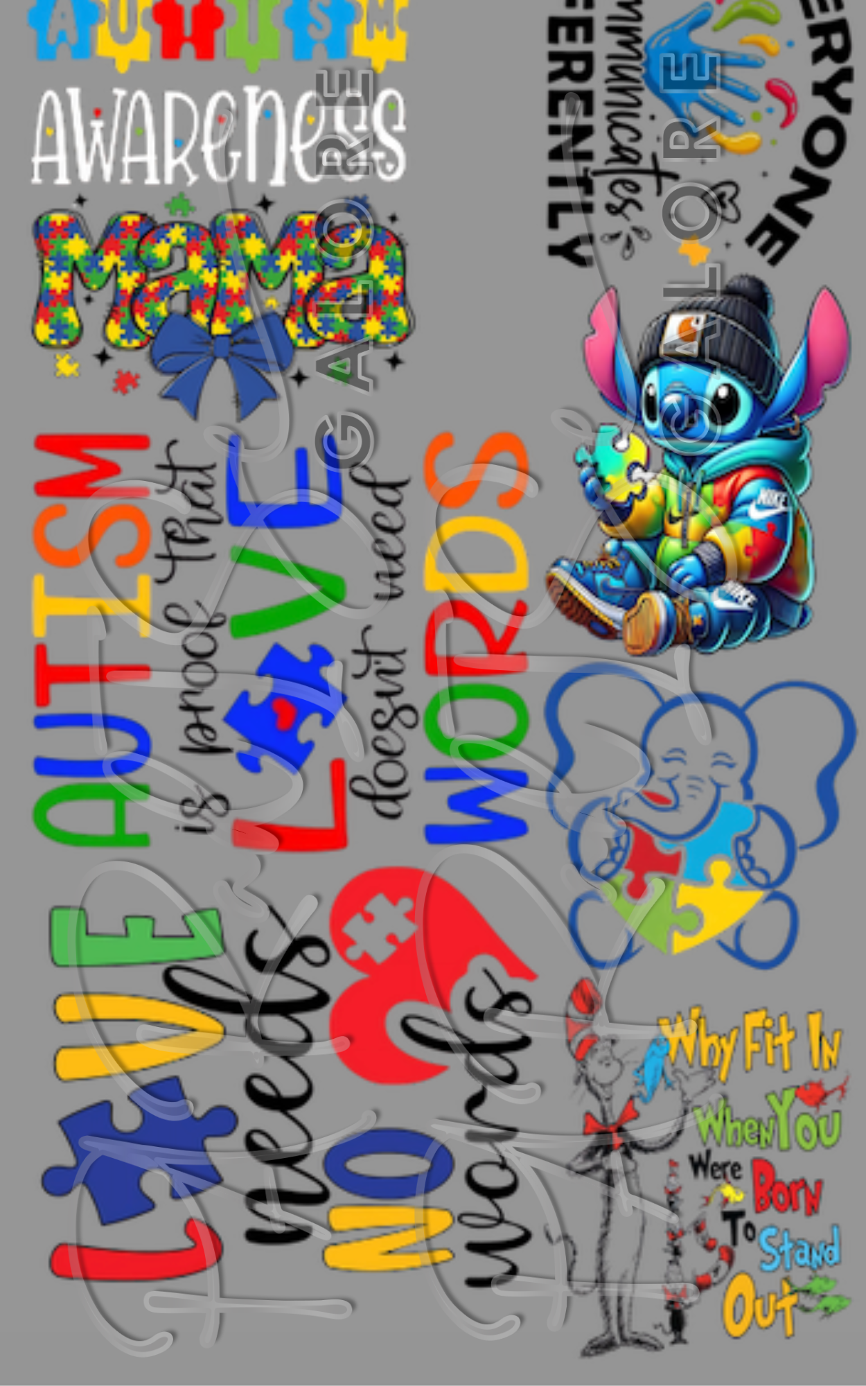 Autism Gang sheet (22x96)