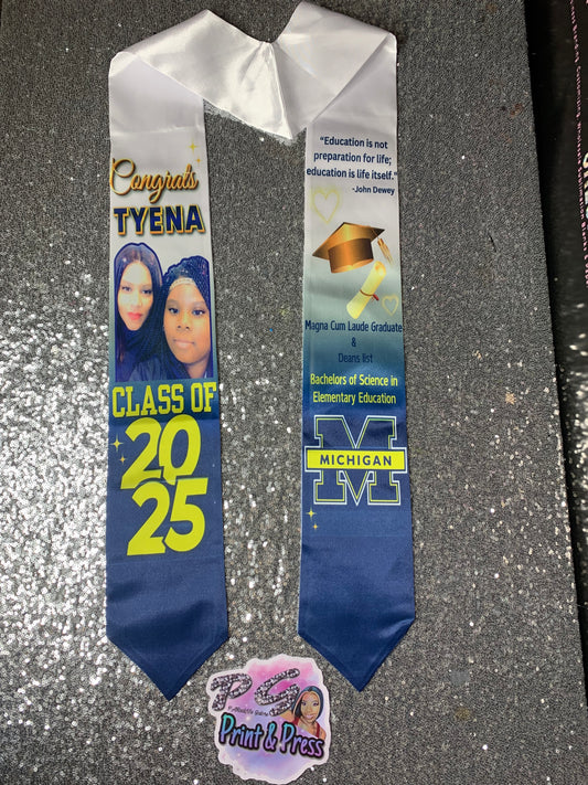 Custom graduation stole