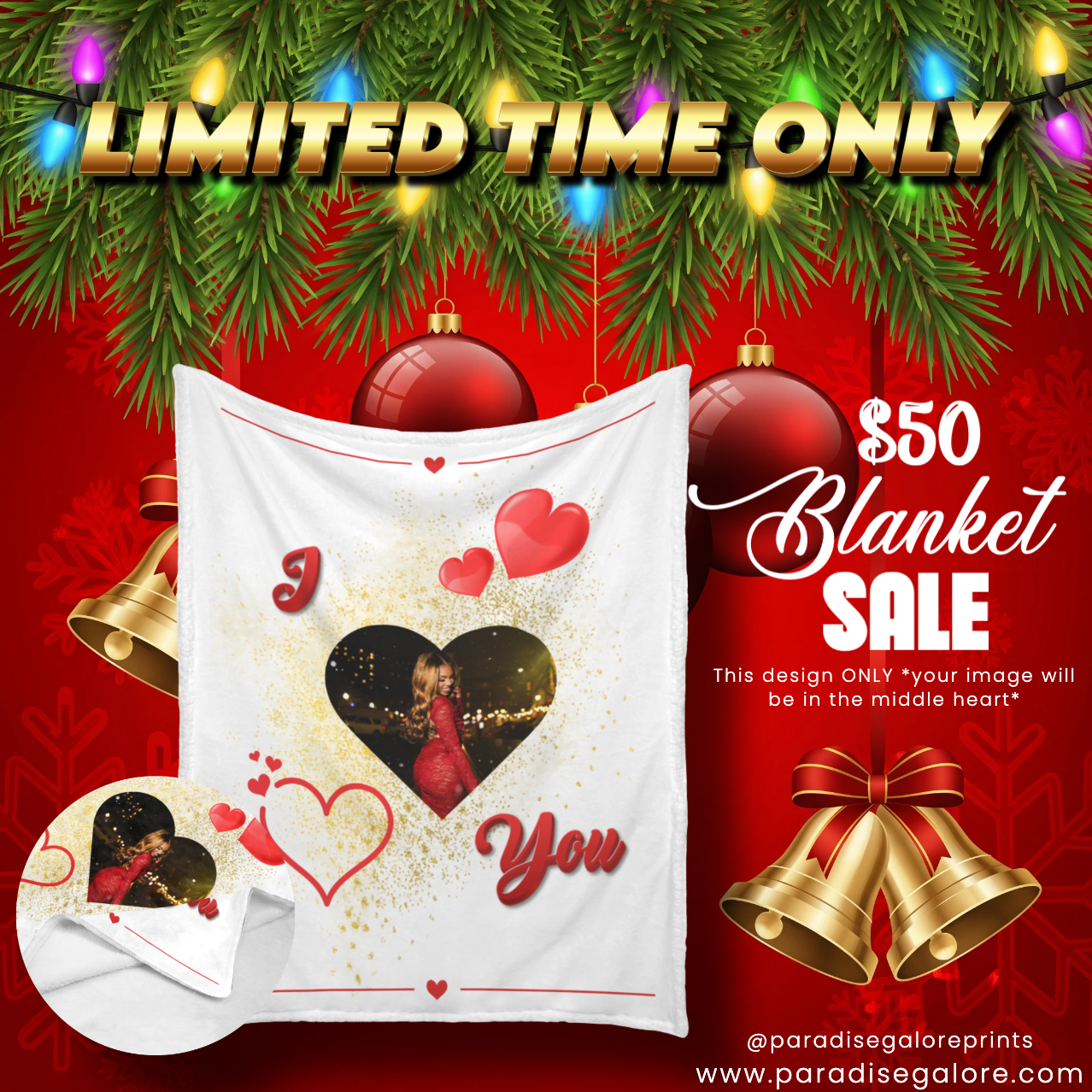 Heart Photo Blanket – Christmas SALE