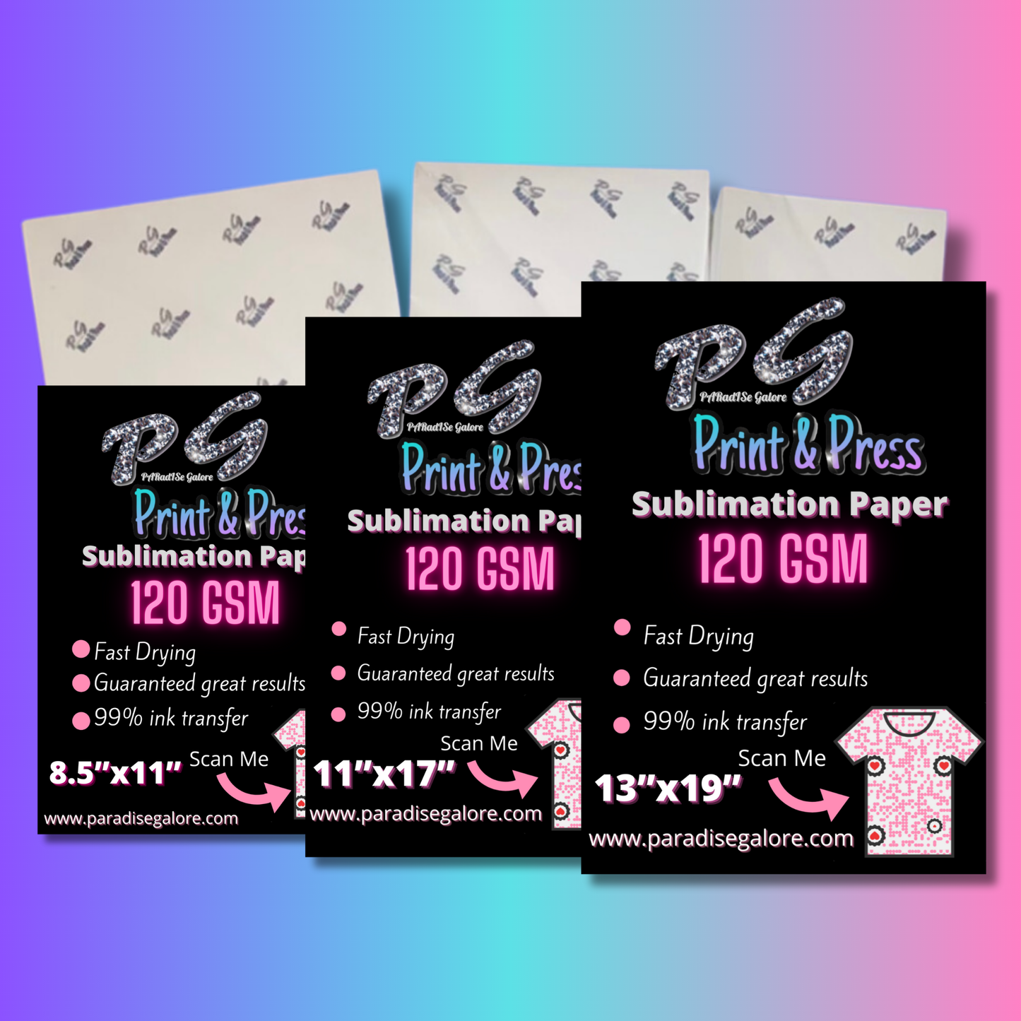 Sublimation PAPER (100 Sheets) 3 SIZES AVAILABLE